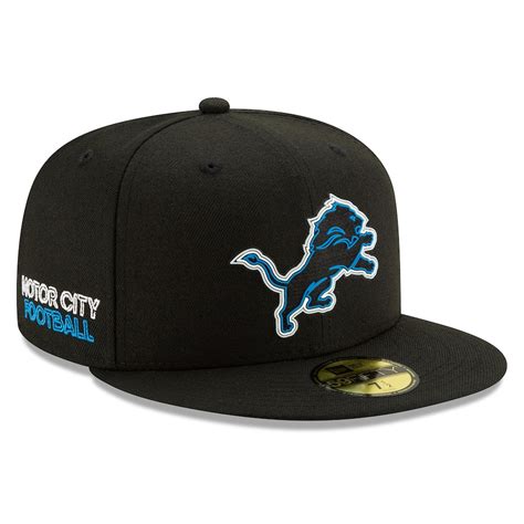 black on black detroit lions hat|More.